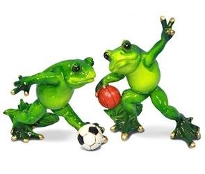 Figurka Żaby Grające w Piłkę Nożną 