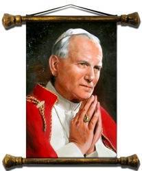 Obraz - Papież Jan Paweł II - olejny, ręcznie malowany 37x62cm