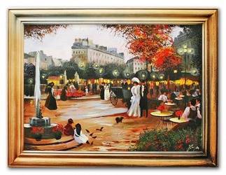 Obraz "Paryz" ręcznie malowany 63x84cm