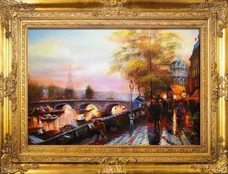 Obraz "Paryz" ręcznie malowany 87x117cm