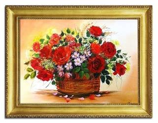 Obraz - Roze - olejny, ręcznie malowany 64x83cm