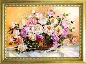 Obraz "Roze" ręcznie malowany 78x108cm