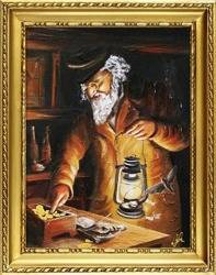 Obraz "Żyd na szczęście" ręcznie malowany 37x47cm