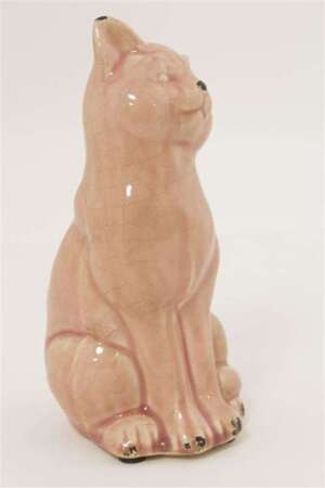 Ceramiczna Figurka Miły Kotek, Kolor: terrakota