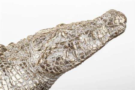 Figurka Krokodyl złoty Dekoracja Glamour 11x42 cm