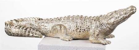 Figurka Krokodyl złoty Dekoracja Glamour 11x42 cm