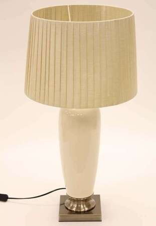 Lampka Stołowa Ceramiczna Beżowa