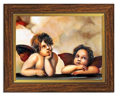 Obraz "Anioły" ręcznie malowany 37x47cm