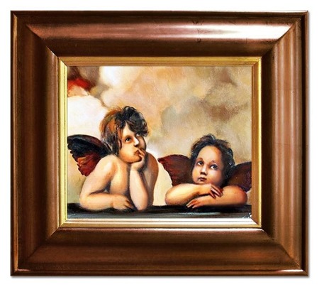 Obraz "Anioły" ręcznie malowany 43x48cm