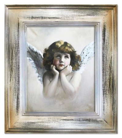 Obraz "Anioły" ręcznie malowany 66x76cm