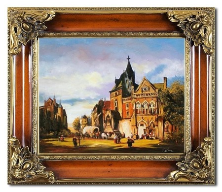 Obraz "Architektura" ręcznie malowany 65x75cm