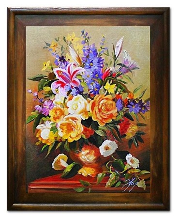 Obraz "Bukiety mieszane " ręcznie malowany 39x49cm
