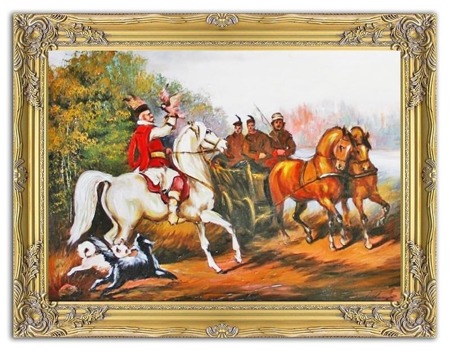 Obraz - Juliusz i Wojciech Kossakowie - olejny, ręcznie malowany 63x84cm