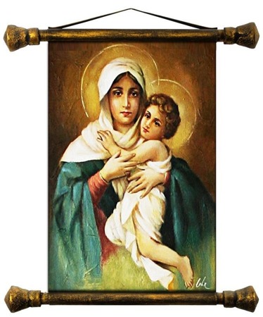 Obraz "Maryja" ręcznie malowany 45x50cm