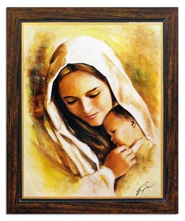 Obraz "Maryja" ręcznie malowany 54x64cm
