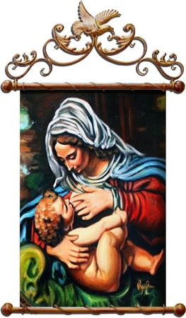 Obraz "Maryja" ręcznie malowany 68x95cm