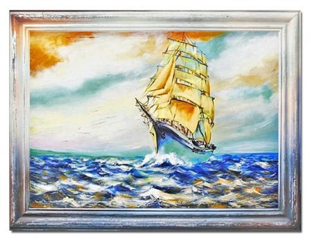 Obraz - Marynistyka - olejny, ręcznie malowany 63x83cm