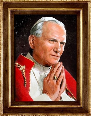 Obraz "Papież Jan Paweł II" ręcznie malowany 82x112cm