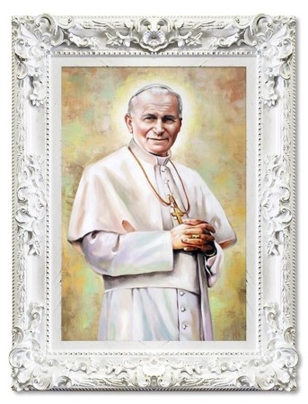 Obraz "Papież Jan Paweł II" ręcznie malowany 85x115cm