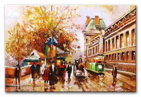 Obraz "Paryz" ręcznie malowany 60x90cm