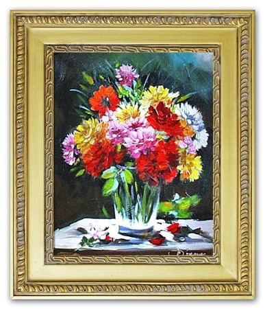 Obraz "Piwonie" ręcznie malowany 27x32cm