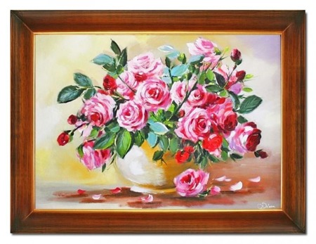 Obraz "Roze" ręcznie malowany 63x84cm