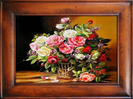 Obraz "Roze" ręcznie malowany 76x96cm