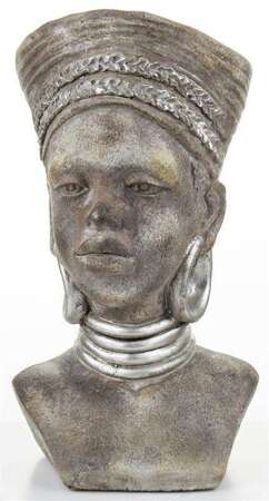 Osłonka rzeźba szamanka beżowa ceramika 29x16x12