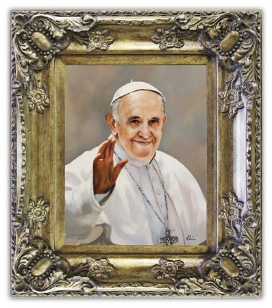 Papież Franciszek olejny, ręcznie malowany 70x80cm