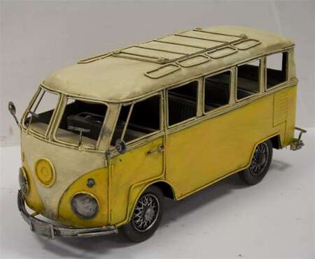 Replika auta Autobus STARY  OGÓREK Metalowy Żółty 