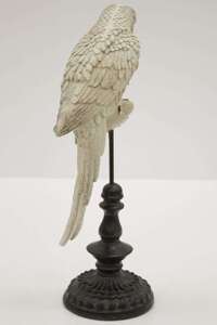 Figurka Papuga ozdoba biała brązowa