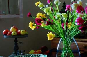 Sztuczny kwiat goździk mix color H: 65 cm