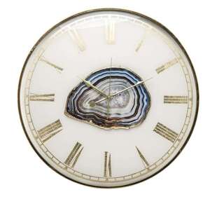 Zegar biało złoty 60 cm  tworzywo sztuczne